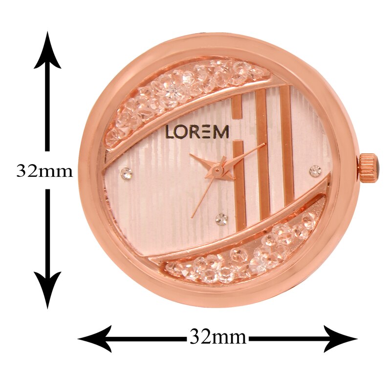Lorem Analogue Rosegold Dial Rosegold Strape Fashion Wrist Watch For Women